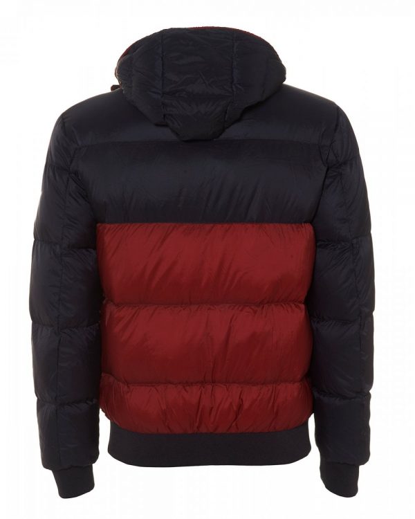 Red armani puffer deals jacket