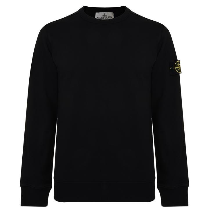 Stone island badge 2024 sleeve sweatshirt black